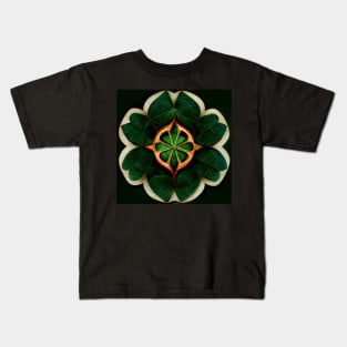 Jade flower mandala pattern Kids T-Shirt